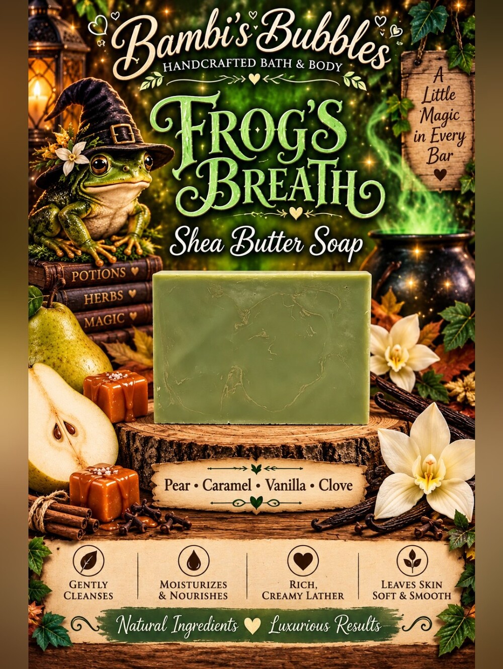New! Frog's Breath Shea Butter Soap 4oz